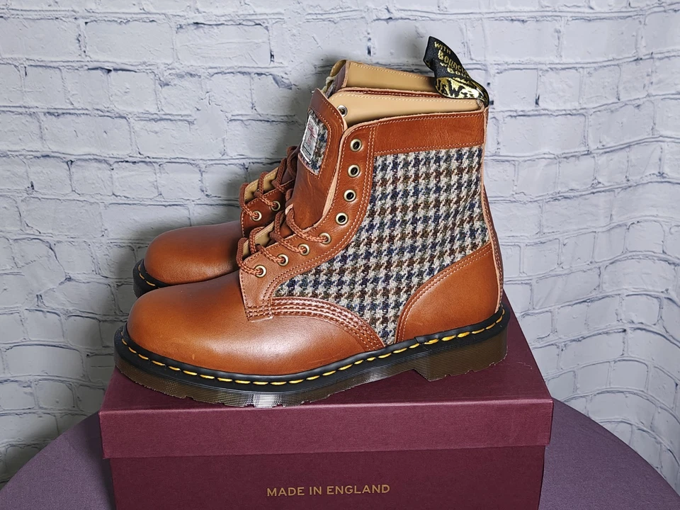 Vintage Dr. Doc Martens 1460 Boots Mens 4 Womens 5 Crazy Horse England Combat