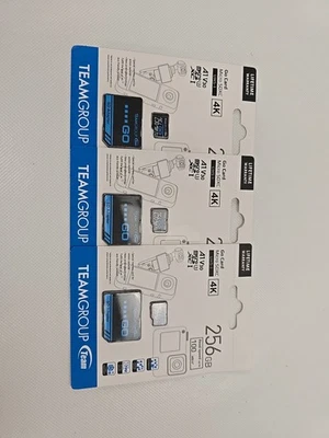 3 Pack TEAMGROUP GO Card 256GB Micro SDXC UHS-I U3 V30 4K for 256GB - Image 1 of 2
