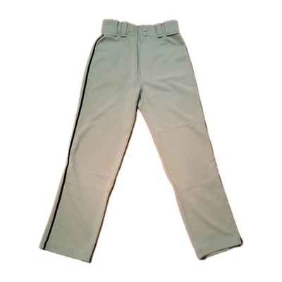 Pantalones de béisbol juveniles Rawlings blancos medianos, ajuste semi-relajado, cremallera a presión, grises Foto 1 de 4