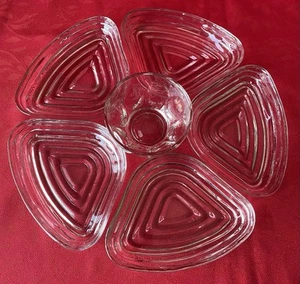 Manhattan Horizontal Ribbed Relish Tray Inserts Anchor Hocking 1938-1943 - Bild 1 von 5