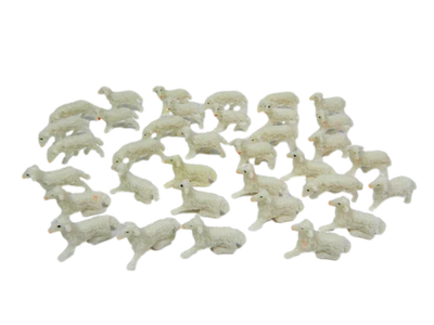 Busta 48 Pecore Assortite per Pastori Alti Cm 4/6,5 Gregge Animali Presepe - Immagine 1 di 4