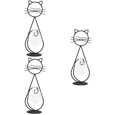  3 stücke Glas Vase Cat Design Anlage Blumentopf Hydroponische Pflanzgefäße - Bild 1 von 4