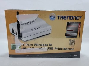 TrendNet 1-portowy bezprzewodowy N wielofunkcyjny serwer druku USB TEW-MFP1 ZAPIECZĘTOWANY/NOWY - Zdjęcie 1 z 3