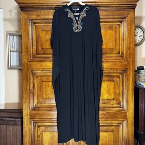 Antthony Caftan Dress Womens XS Embroidered Beaded Liquid Knit Maxi Kaftan NWT - Picture 1 of 10
