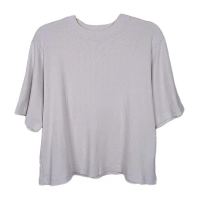 MICHAEL STARS Pale Grey Kona Crewneck Tee Knit Cotton Half Sleeve Women's Large - Image 1 of 4