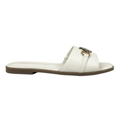 Sandalias planas Tommy Hilfiger para mujer con logotipo de pipper marfil talla 6M Foto 1 de 4