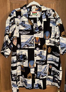 Banana Jack Honolulu Hawaiian Shirt 2X Vintage Air Force Fighter Planes NWOT - Picture 1 of 8