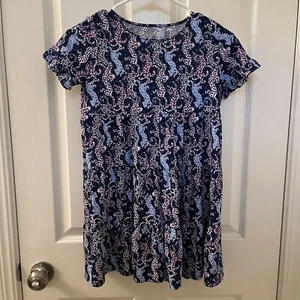 Lilly Pulitzer Mini Jodee Dress On the Catwalk Navy Blue Girls Size Large 8-10 - Picture 1 of 11