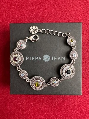 Pippa & Jean Tory Bracelet Armband Boho Style Ethno Look Glas-Kristalle Edelstah - Bild 1 von 4