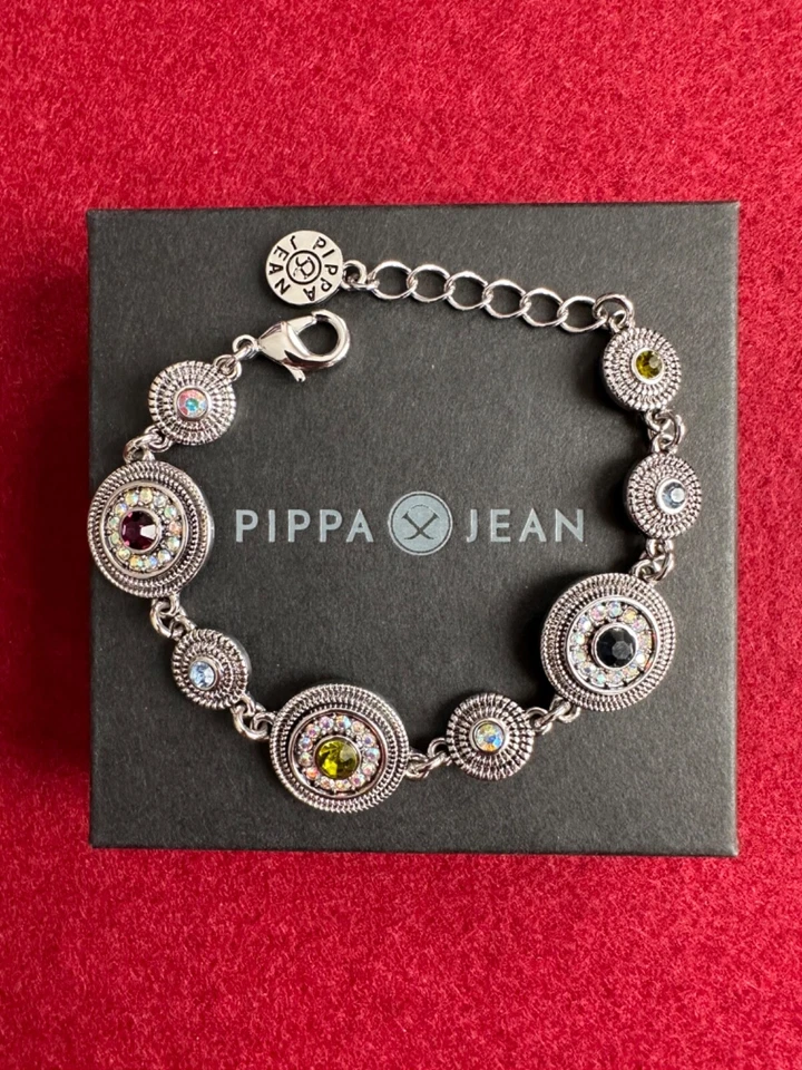 Pippa & Jean Tory Bracelet Armband Boho Style Ethno Look Glas-Kristalle Edelstah - Bild 1 von 4