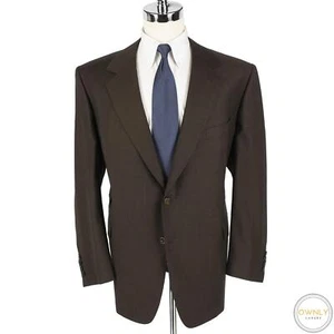 Charvet Paris Bespoke Brown Wool Mute Plaid Dual Vents 2Btn Jacket 54L - Picture 1 of 11