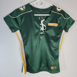 Green Bay Packers Womens Top Small Short Sleeve V-Neck NFL Team Apparel - Picture 1 of 7