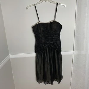 NEW MANOUKIAN Black Strapless GEOMETRIC COCKTAIL DRESS SIZE M NWT - Picture 1 of 5