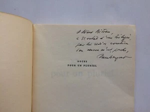 Alain BOSQUET " Notizen für einen Plural " VERSAND " NUMMER. mit VERSAND, Gallimard 1974 - Bild 1 von 3
