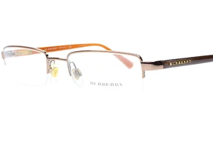Burberry B1012 1016 Bronze Orange Semi Rimless Luxury Italy Eyeglasses 50-19-135 - Picture 1 of 9