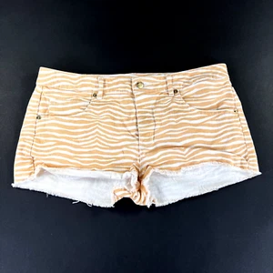 Michael Kors Womans Size 8 Beige And White Striped Daisy Duke Cut-Off Shorts - Picture 1 of 10