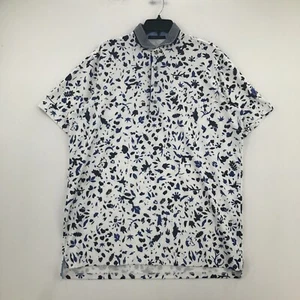 Greyson Polo Shirt Mens Extra Large XL White Blue Black Floral Golf Short Sleeve - Picture 1 of 17