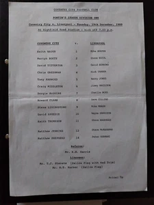 COVENTRY CITY RESERVES v LIVERPOOL RESERVES 1989/0 - Picture 1 of 1