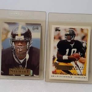 2 Lot Kordell Stewart Rookie Cards Football Pittsburgh Steelers NFL 1995 PRO QB - Picture 1 of 6