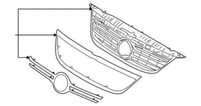 Genuine Volkswagen 2009-2011 Tiguan Front Bumper Upper Grille 5N0-853-651-C-2ZZ - Image 1 of 2