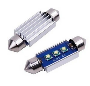 2 LED 39mm Navettes C5W Ampoules 3 leds Canbus Veilleuses 6000K Extra Blanc 2pcs - Imagen 1 de 2