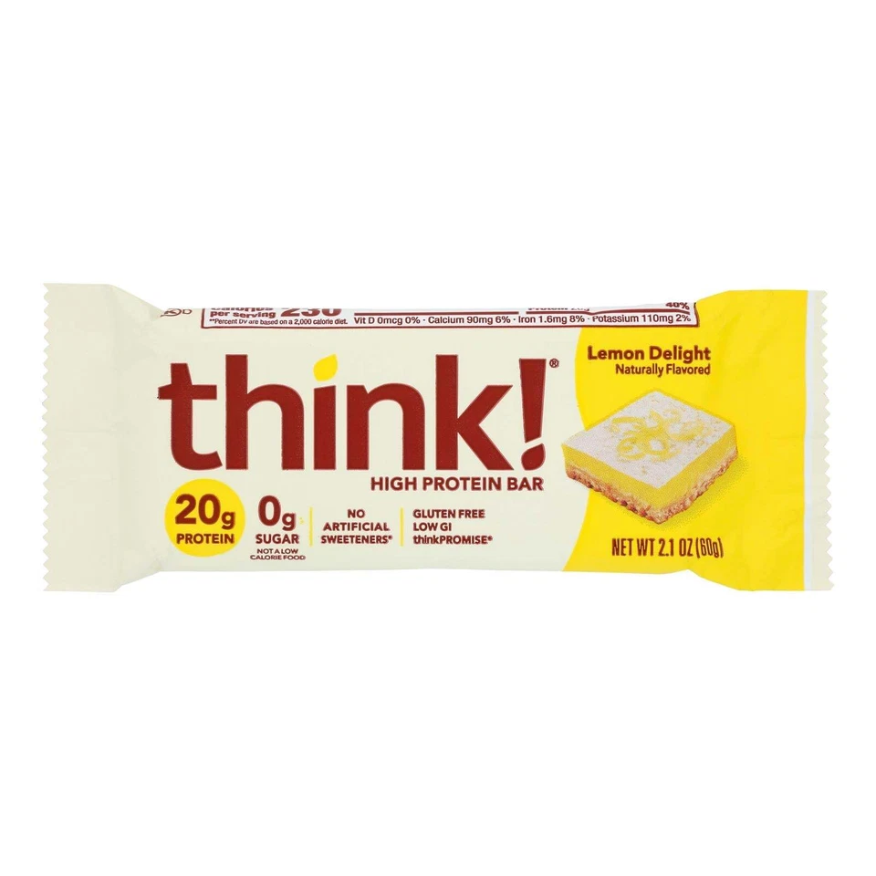 Think High Protein Bar Lemon Delight 2,1 OZ paquete de 4 Foto 1 de 4