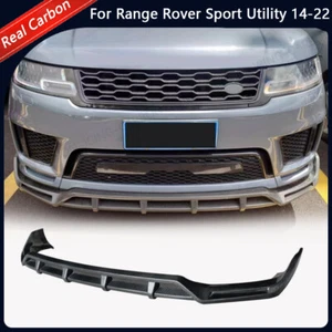 For Range Rover Sport 2014-2022 REAL CARBON Front Bumper Lip Chin Spoiler - Picture 1 of 11
