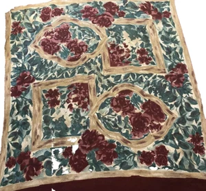 Multi Color Floral Vintage Square Scarf deep colors and patterns - Picture 1 of 6