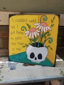 Blink 182 Band Lyric Painting on 10 x 10" wood panel, Adam's Song, introvert art - Picture 1 of 5