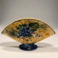 Napkin Holder Greece Hand Painted Art Pottery, Pavlidis Ceramics, Grapes Wine