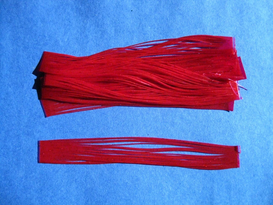 10 Silicone Skirt Tabs Red/Red Glitter T55 Fish Lure Spinnerbait Buzz Bait Jig - Image 1 of 1