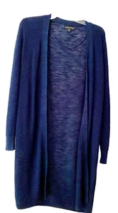 Banana Republic Women Sweater XS Navy Linen Blend Long Sleeve Open Cardigan - Picture 1 of 11