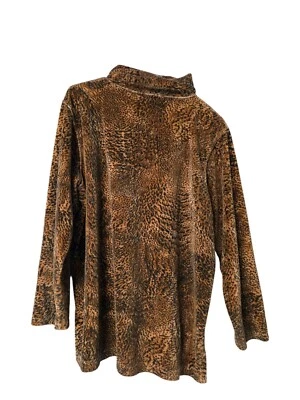 Pullover de cuello alto estampado animal Jones New York vintage para mujer M Foto 1 de 4