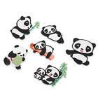 6Pcs Panda Embroidery Patch Shading Blemishes Damage Panda Iron On Patches ✿