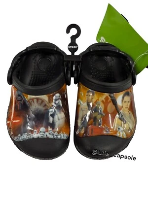 Tamanco infantil tamanho C4-5C Crocs STAR WARS Disney Croslite slip-on 202172-90H novo com etiquetas - Imagem 1 de 4