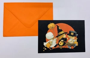 Vintage Teenie Halloweenies Morehead Halloween Kids Trick Or Treating Card - Picture 1 of 2