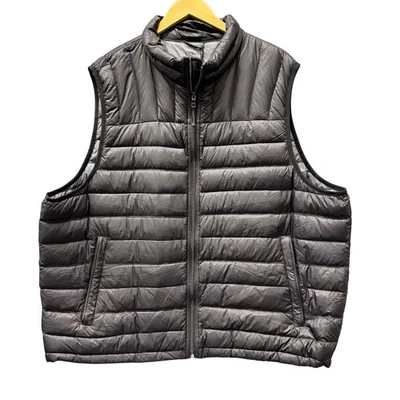 Solaris Down Vest Mens 2XB Black Puffer Jacket Packable Nylon + Travel Bag  - Image 1 of 4