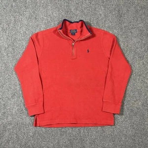 Polo Ralph Lauren Sweater Youth Large 14/16 Red Quarter Zip Pullover Sweater - Picture 1 of 10