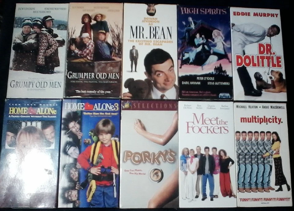 Lot of 10 COMEDY FILM VHS Tapes - Meet The Fockers  Porky's  Mr. Bean + Foto 1 de 1