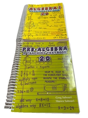 Teaching Textbooks 2.0 Pre-Algebra & Algebra 1 Spiral Workbooks Lot Homeschool - Image 1 of 2