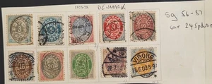 RARE 1875- Denmark Crown over Value postage stamps used Sg56-87 Cat £245 - Picture 1 of 3