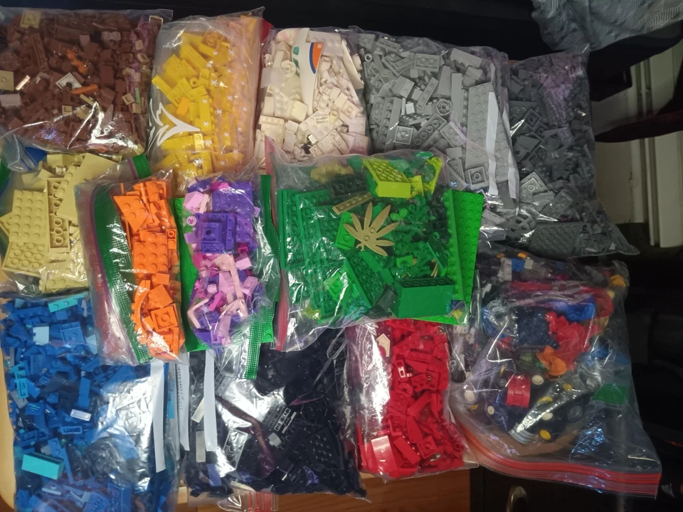 Lego Bulk 17lbs (pounds) Color Coded Assorted Technique Parts Bionicle Parts  - Image 1 of 4