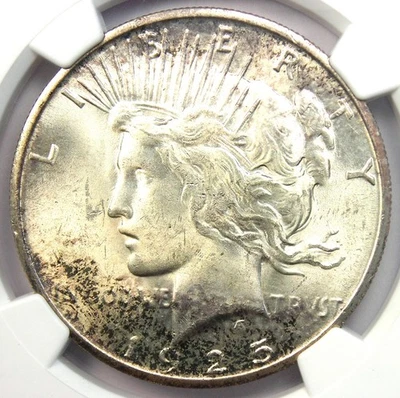 1925-S Peace Silver Dollar $1 - Certified NGC MS64+ Plus Grade - $1,600 Value! - Image 1 of 4