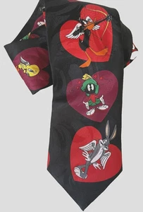 looney tunes cartoon Shirt tie bugs, daffy, Taz. Tweety bird 1995 - Picture 1 of 1