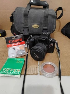 Canon EOS Rebel Camera with 30-80mm Lens Bag Charger - Picture 1 of 11