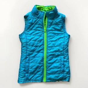 LAYER 8 Reversible Winter Vest Girls 6X Green / Turquoise With Pockets NWOT - Picture 1 of 8