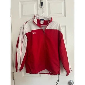 Kids Reebok Vintage Red and White Track Jacket Windbreaker Sz: XL - Picture 1 of 3