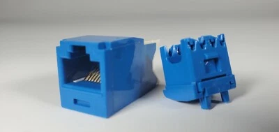 Panduit CJ6X88TGBU Snap in Connector, Mini-Com, TX6A 10Gig Cat 6, Blue Qty (24) - Image 1 of 4