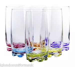 Vibrant Splash Water/Beverage Highball Glasses, 13.25 Ounce - Set of 6 - Picture 1 of 4