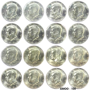 1971-1979 P&D Kennedy Half Dollars Stempelglanz in US Mint Cello - Bild 1 von 2